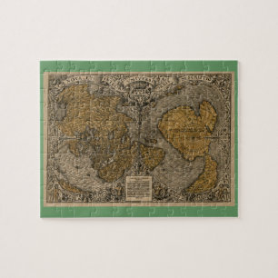 Classic 1531 Antique World Map by Oronce Bra Pussel