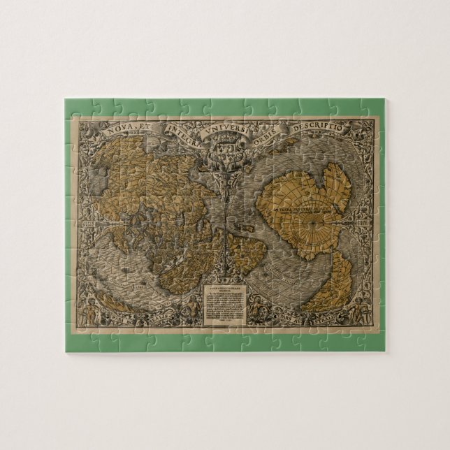 Classic 1531 Antique World Map by Oronce Bra Pussel (Horisontell)