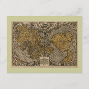 Classic 1531 Antique World Map by Oronce Bra Vykort