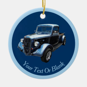 Classic 1937 Berömd American Make Pickup Julgransprydnad Keramik