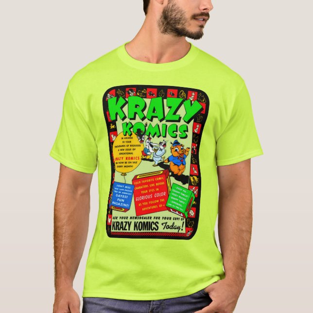 Classic 1940's KRAZY Komics T-Shirt (Framsida)