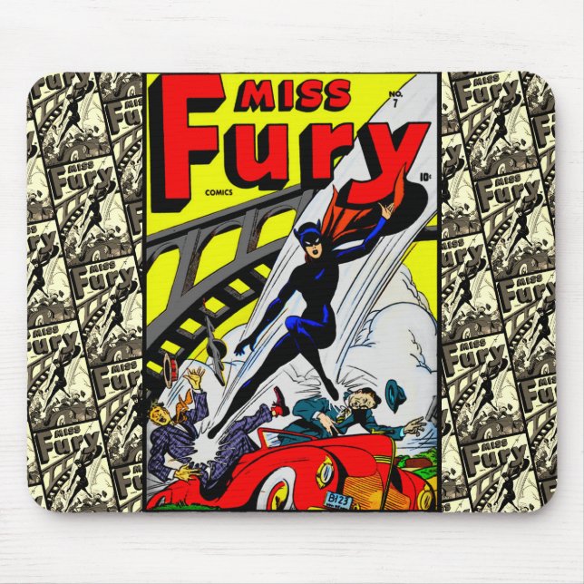Classic 1940's Miss Fury Tecknads Mousepad Musmatta (Framsidan)