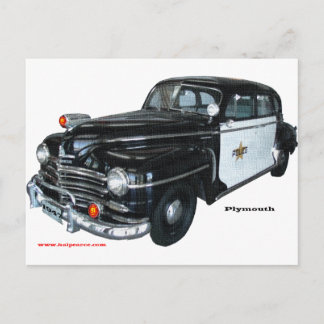 Classic_1947_Plymouth_Police_Car_Texturized Vykort