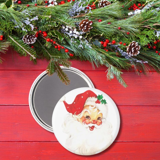 Classic 1950-talets Vintage Jultomten Magnet (Classic 1950s Vintage Santa Claus Magnet)