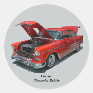 Classic 1950's Era Chevrolet Belair-dekal Runt Klistermärke