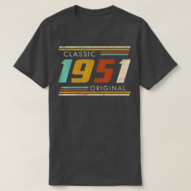 Classic 1951 Original 72nd Birthday 72 Years Vinta T Shirt (Design framsida)