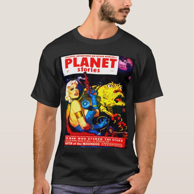 CLASSIC 1952 FANTASY SCI FI PULP ILLUSTRATION T-SHIRT (Framsida)