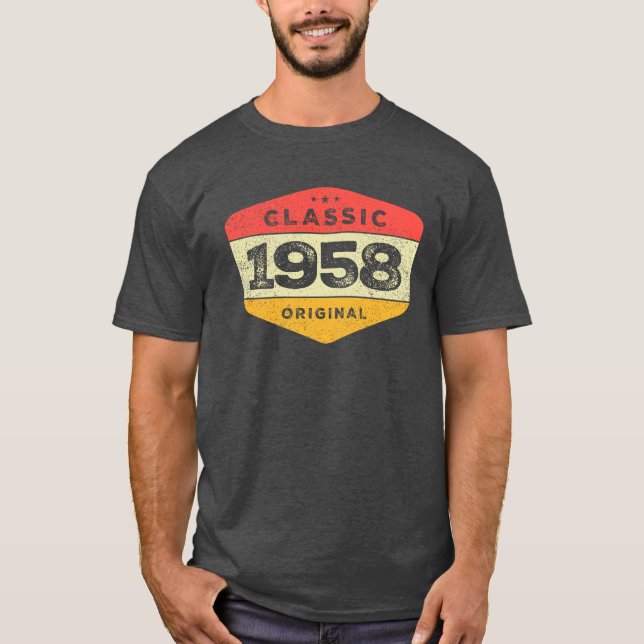 Classic 1958 65e Birthday Vintage T Shirt (Framsida)