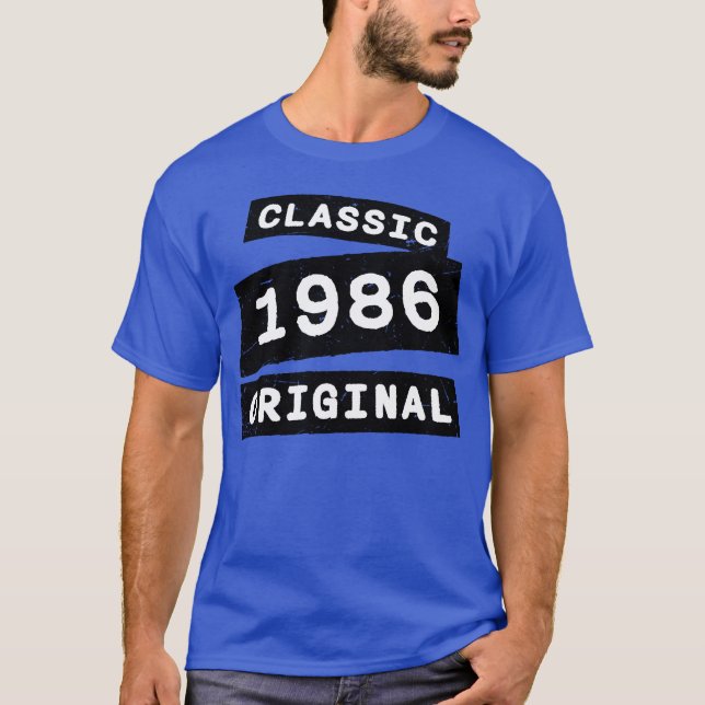 Classic 1986 Original Old Year of Birth Birthday f T Shirt (Framsida)