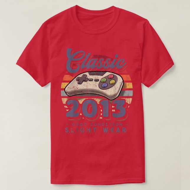 Classic 2013 9th Birthday Retro Video Game Control T Shirt (Design framsida)