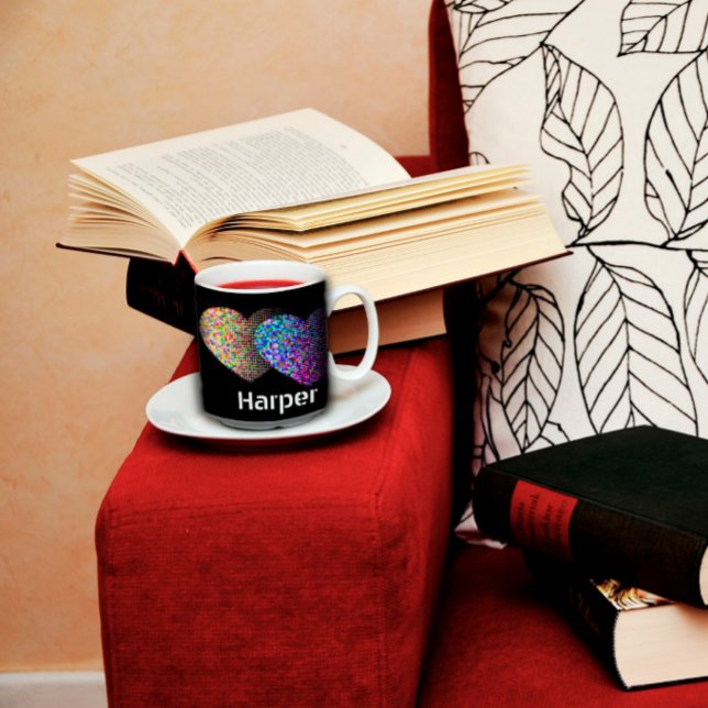 CLassic 2-hjärtsvart tvåtonskaffe Mugg (Skapare uppladdad)