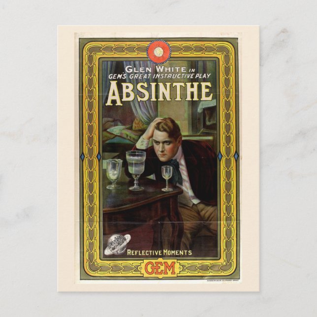 Classic Absinthe Poster Vykort (Framsida)