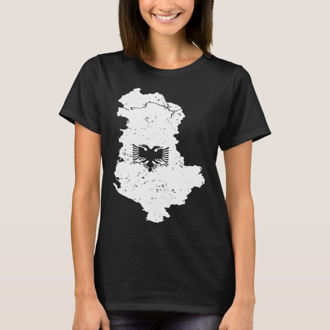 Classic Albania Double Head Eagle Shqiponja Albani T Shirt (Framsida)