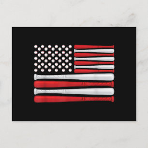 Classic American Baseball Flagga - Vintage Basebal Vykort