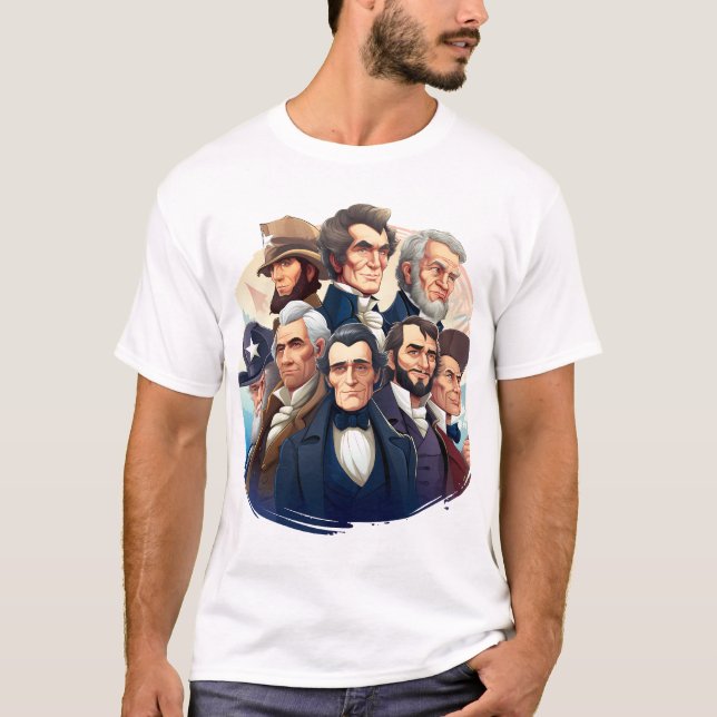 Classic American Presidents Portrait Graphic Tee (Framsida)