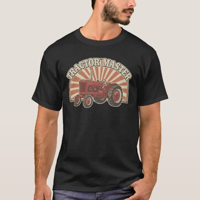 Classic American Tractor Retro T Shirt (Framsida)