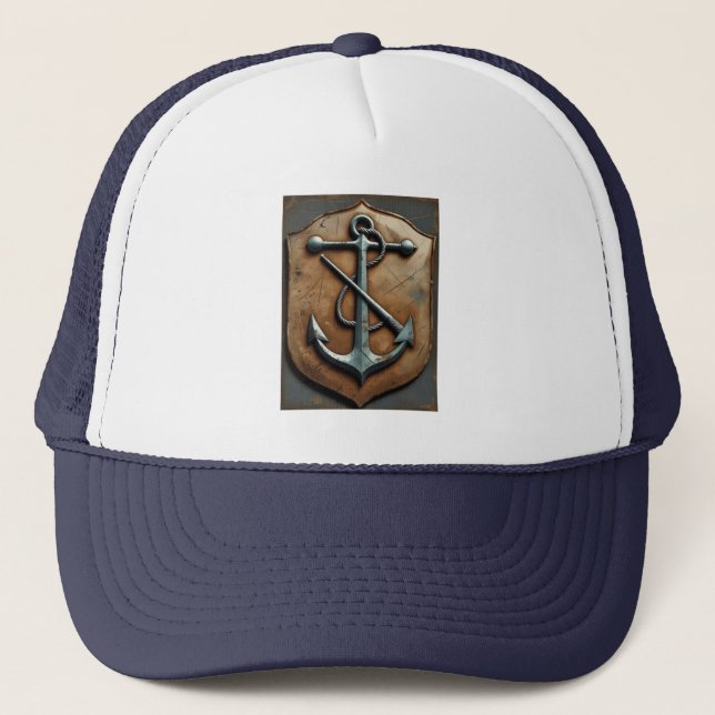 Classic Anchor Emblem – Vintage Maritime Design Keps (Framsida)