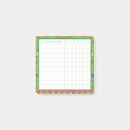 Classic Apple Grönt Chinoiserie Habit Tracker Post-it Block