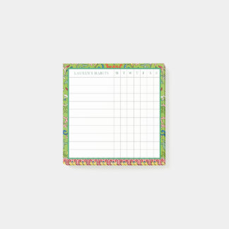 Classic Apple Grönt Chinoiserie Habit Tracker Post-it Block