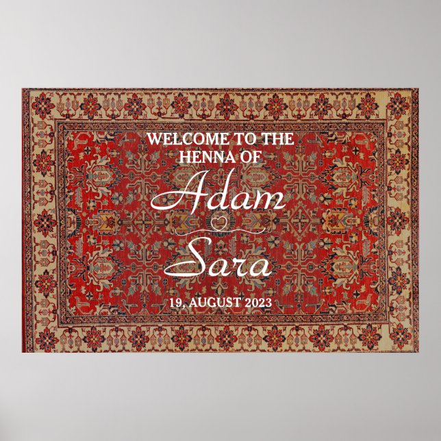 Classic Arabesque Matta Henna Welcome Party Poster (Framsidan)