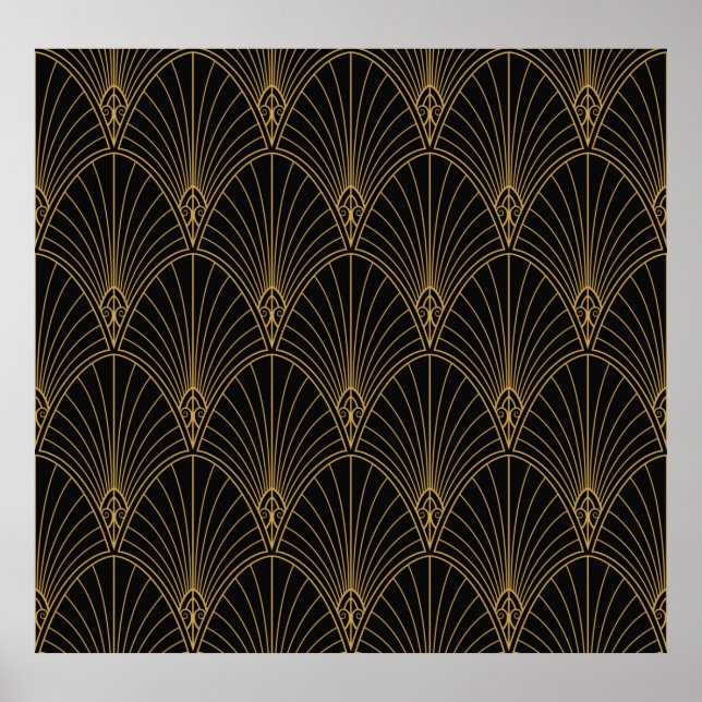 Classic Art Deco Seamless Pattern. Geometric Styli Poster (Framsidan)