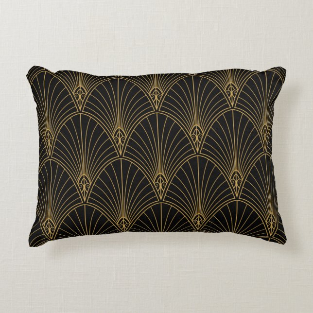 Classic Art Deco Seamless Pattern. Geometric Styli Prydnadskudde (Framsidan)