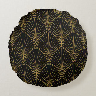 Classic Art Deco Seamless Pattern. Geometric Styli Rund Kudde