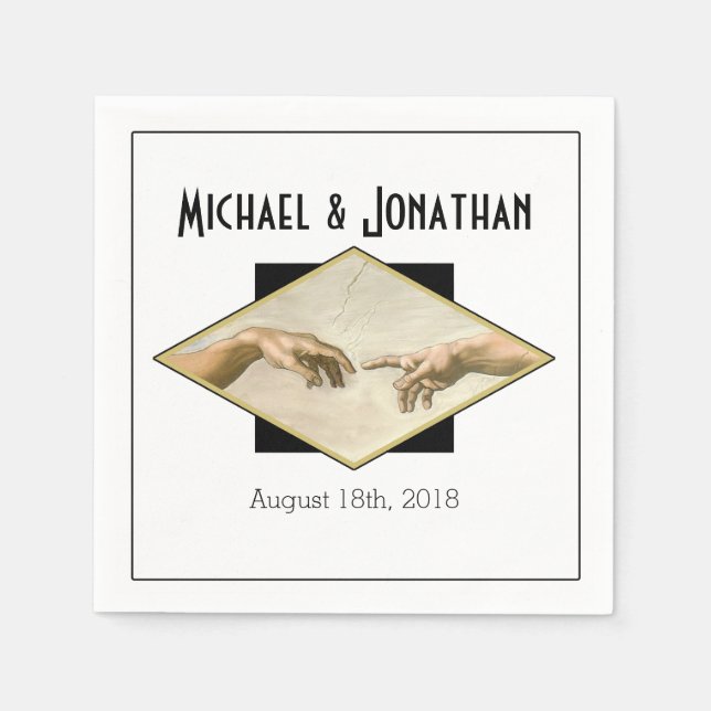 Classic Art Gay Bröllop Pappersservett (Framsidan)