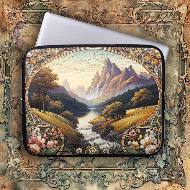 Classic Art Nouvea Landscape Art Laptop Fodral (Skapare uppladdad)
