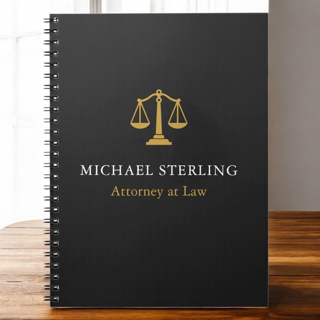 Classic Attorney Scales of Justice Black Guld Anteckningsbok (Skapare uppladdad)