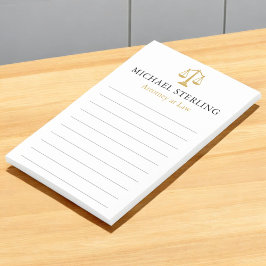 Classic Attorney Scales of Justice Black Guld Post-it Block