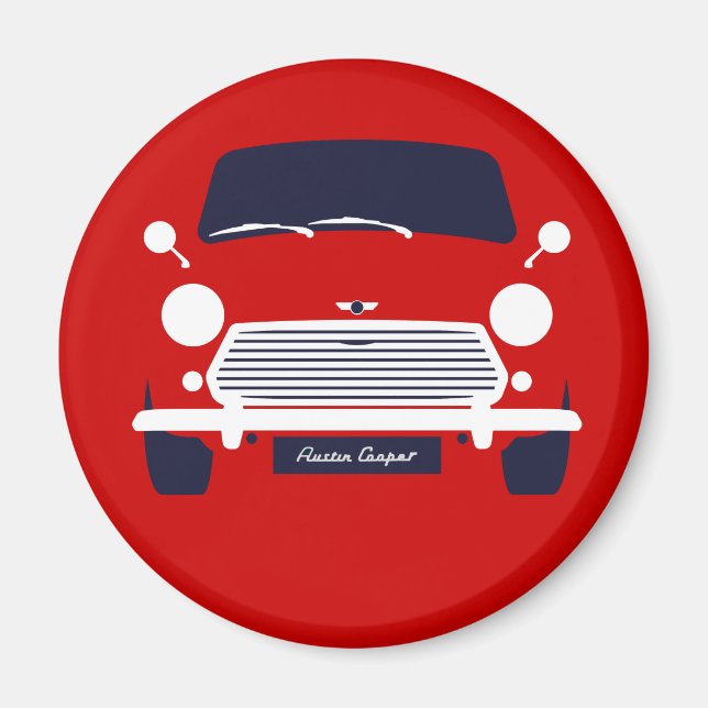 Classic Austin Mini Cooper car Magnet (Framsidan)