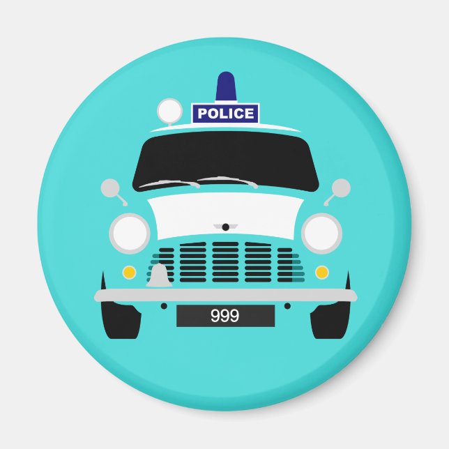 Classic Austin Mini Police Van Magnet (Framsidan)