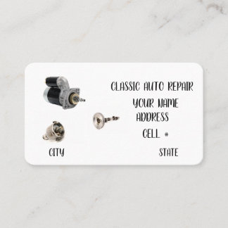 Classic Auto Repair Business Card Visitkort