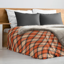 Classic Autumn Pumpkin Orange Brown Black Tartan