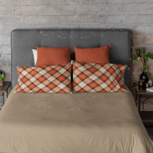 Classic Autumn Pumpkin Orange Brown Tartan Mönster