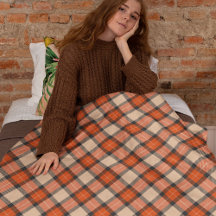 Classic Autumn Pumpkin Orange Brown Tartan Mönster