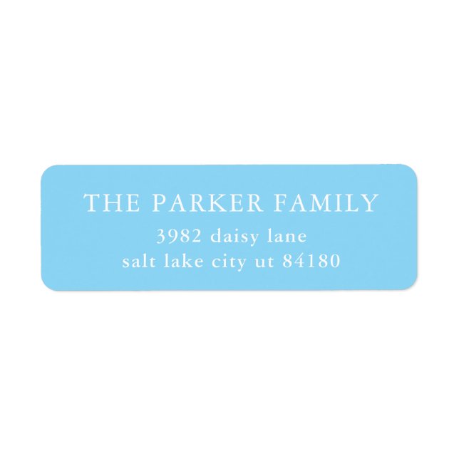 Classic Baby Boy Blue Birth Announcement Envelope Returadress Etikett (Framsidan)