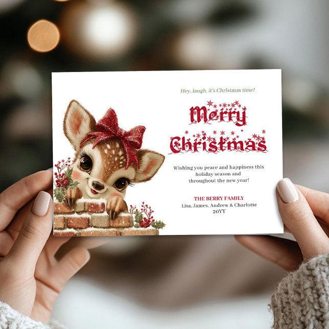 Classic Baby Reindeer Cute Watercolor Greeting   Julkort (Classic Baby Reindeer Cute Watercolor Greeting Card

)