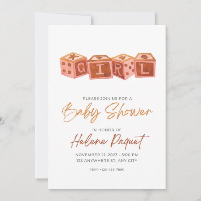 Classic Baby Shower-inbjudan Inbjudningar (Framsida)