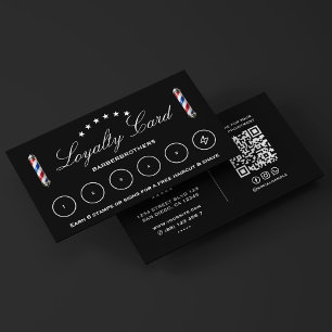 Classic Barber Pole Black Barbershop Möte Visitkort