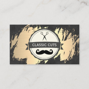 Classic Barber Shop Guld Brushed Visitkort