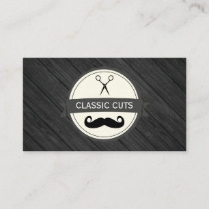Classic Barber Shop Wood Panels Visitkort