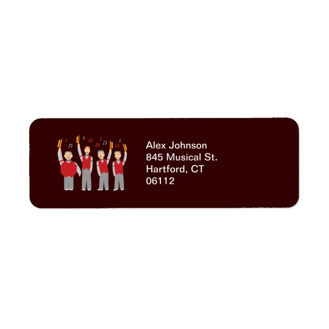 Classic Barbershop-kvartetten Returadress Etikett (Framsidan)
