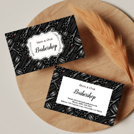 Classic Barbershop Tools Vintage Style Visitkort