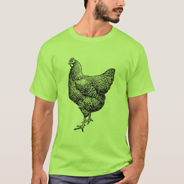 Classic Barred Plymouth Sten Chicken Hen T Shirt (Framsida)