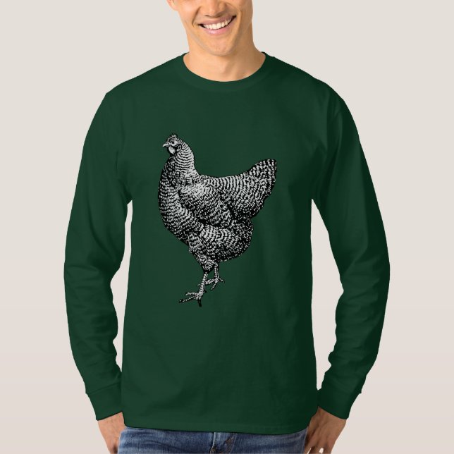 Classic Barred Plymouth Sten Chicken Hen T Shirt (Framsida)