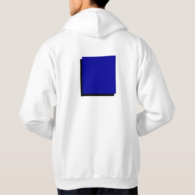 Classic Bauhaus Art Blue Square Hoodie (Baksida)