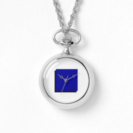 Classic Bauhaus Art Blue Square Necklace Watch Armbandsur