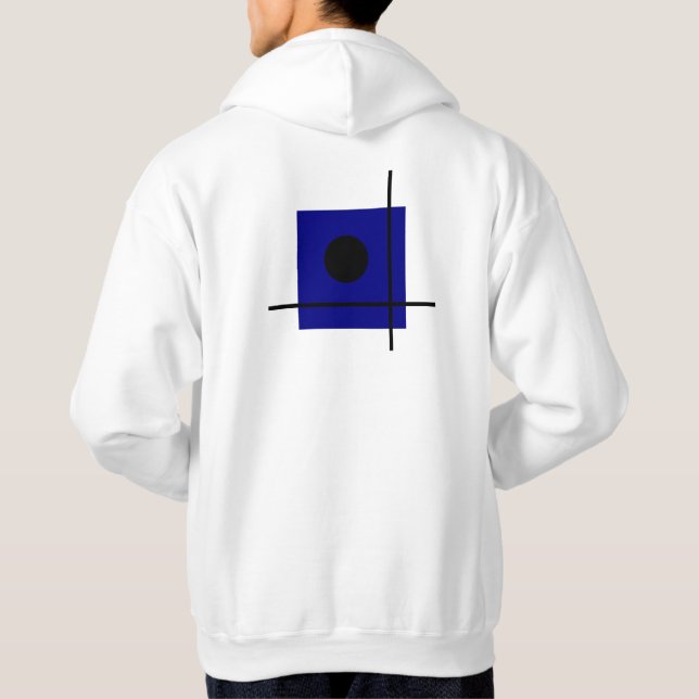 Classic Bauhaus Art Geometric Composition Blue Hoodie (Baksida)